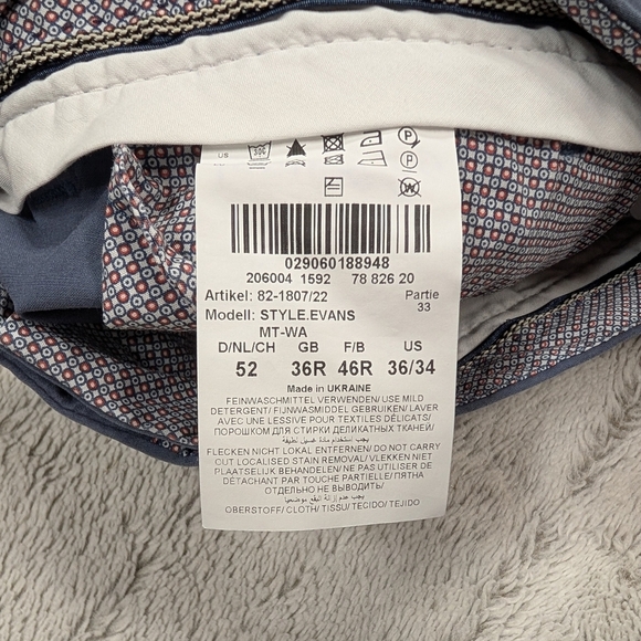 Brax Pants Mens 36x30 Blue Ocean Evans Straight Leg Cotton Stretch Casual Preppy - Picture 5 of 7